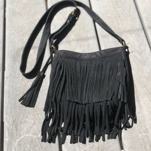 Suede Fringe Crossbody Purse